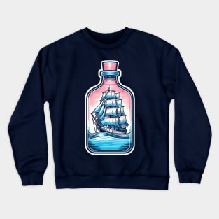 Sailing ship inside a bottle Crewneck Sweatshirt